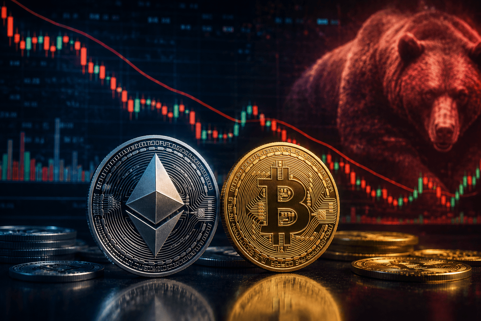 ETH/BTC Ratio Falls to 10-Month Low as Ethereum Lags Bitcoin